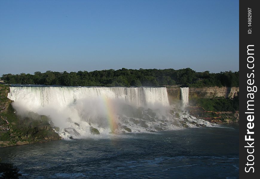 Niagara Falls With Rainbow