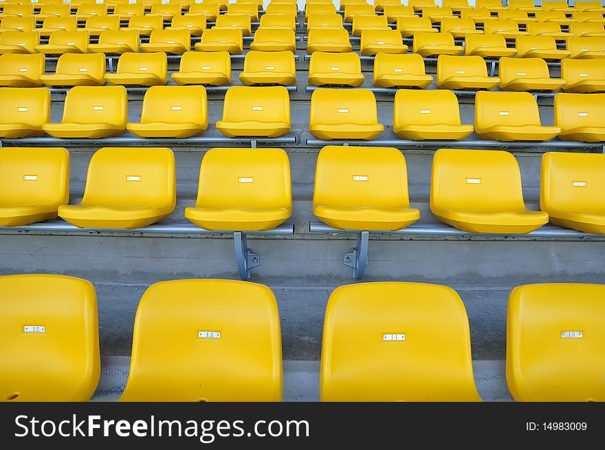 Colorful seat in football statdium