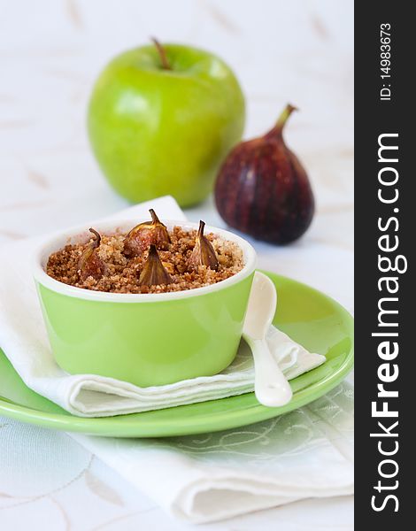 Delicious  apple and fig crumble