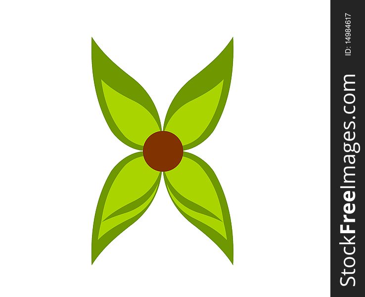 Green flower symbol illustration. Green flower symbol illustration