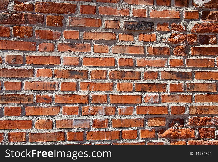 Old wall from a red brick. Old wall from a red brick.