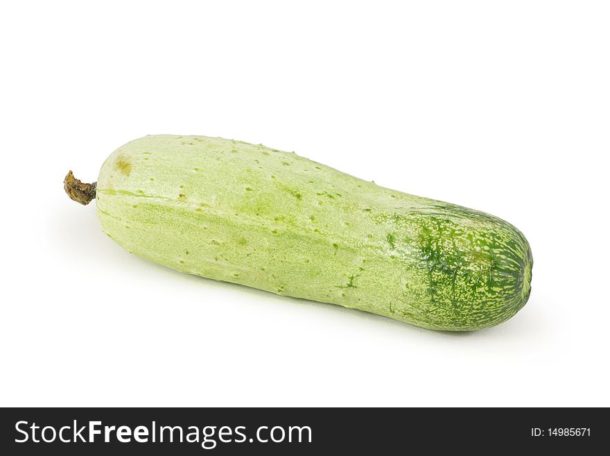 Picture of a green cucumber with withe background