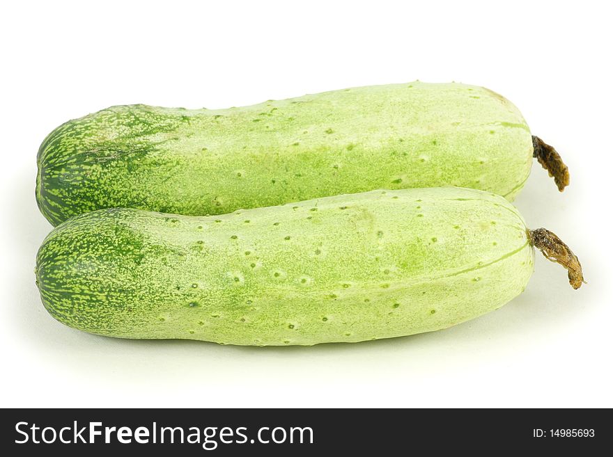 Cucumber against the white background