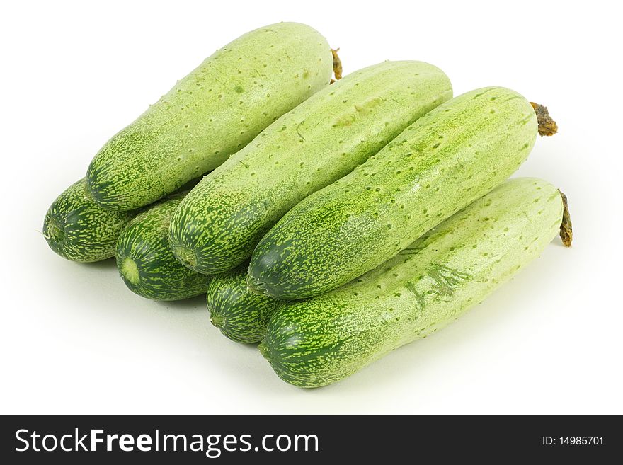 Heap of cucumber isolated on white