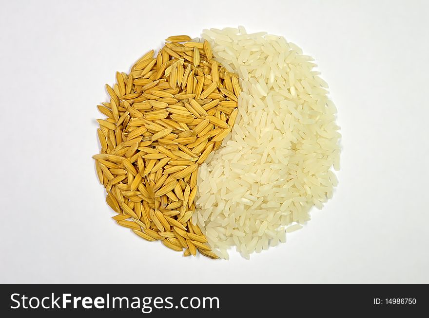 Two kind of rice pile. Two kind of rice pile.