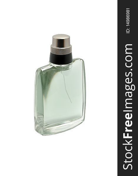 Isolated Grey Bottle Of Perfume (side View)