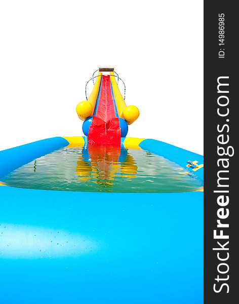 Waterslide with pool isolated on white background. Waterslide with pool isolated on white background