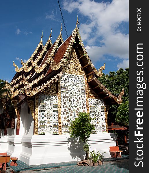 A buddhist building in Chiang mai temple. A buddhist building in Chiang mai temple