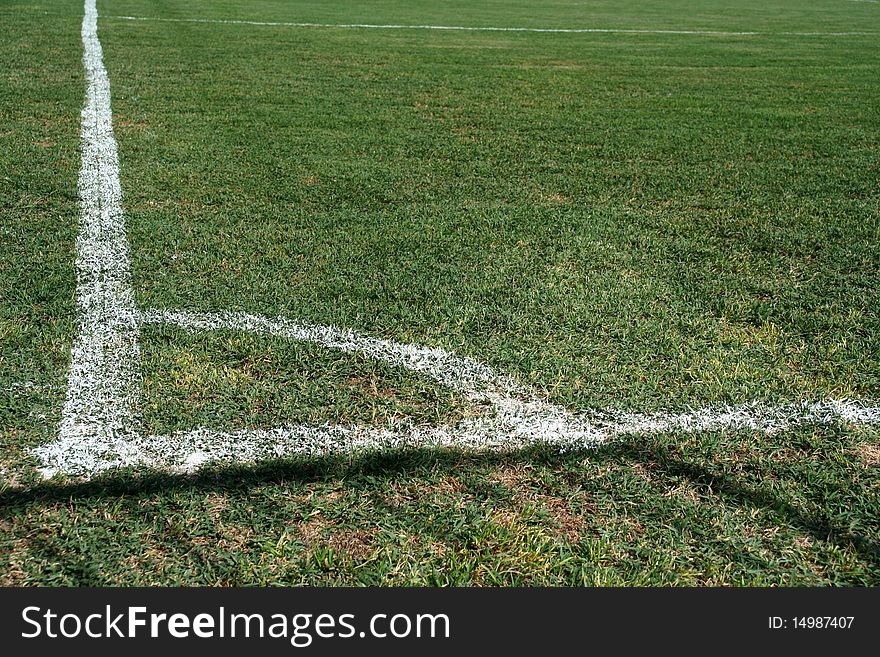 Corner lines on the football field