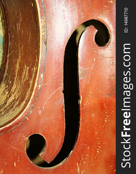 Detail of the old cello