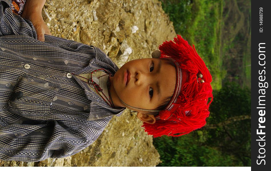 Red Dao ethnic child (Hoang Su Phi). Region North Vietnam. Red Dao ethnic child (Hoang Su Phi). Region North Vietnam