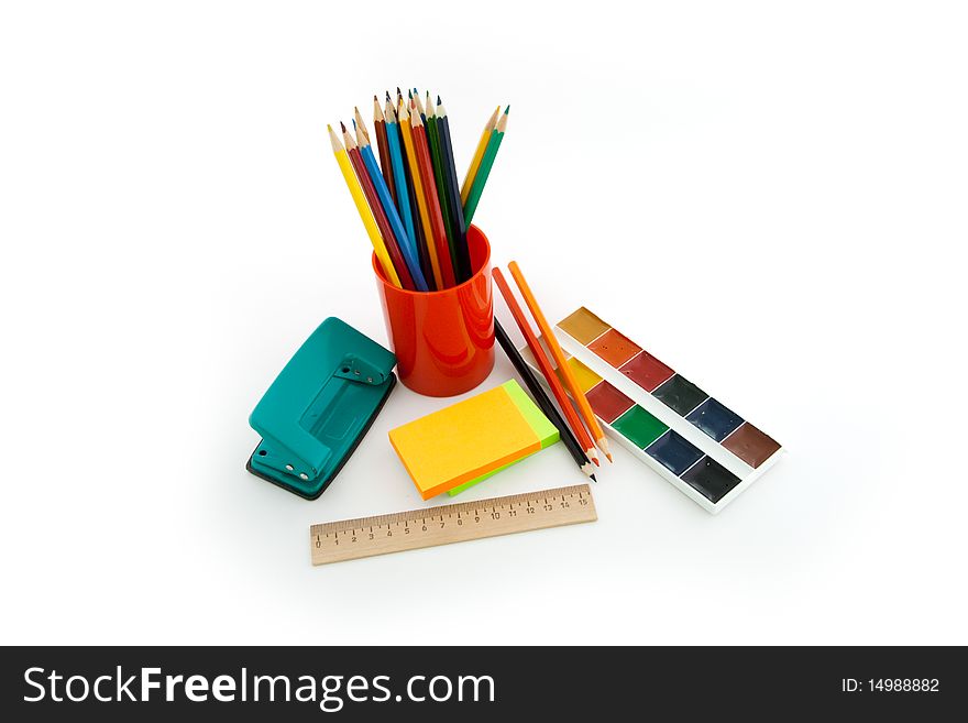 Stationery isolated on a white background