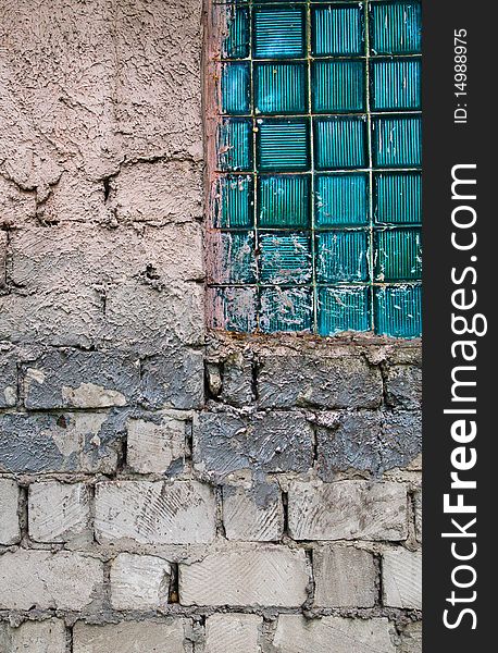 Wall textured blue window abstract. Wall textured blue window abstract