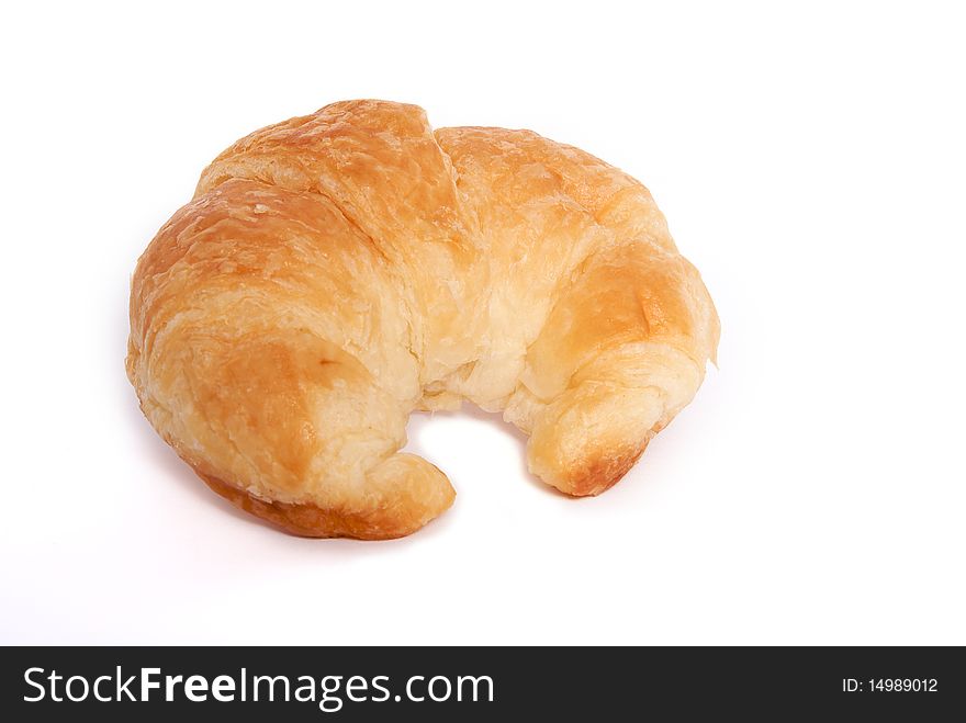 Croissant object on isolated high angle shot. Croissant object on isolated high angle shot