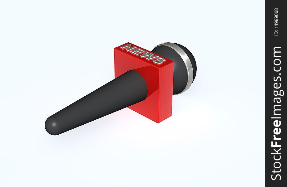 3d illustration of a Microphone.