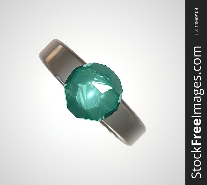 3D render of a ring on white.