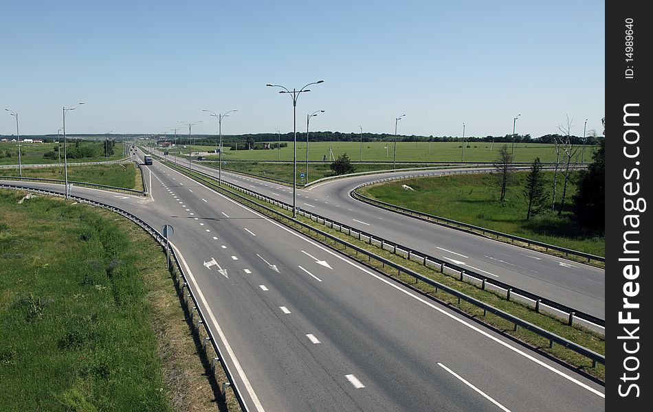 Image of lanes of asphaltic motorway. Image of lanes of asphaltic motorway.