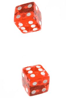 Two Red Playing Bones Royalty Free Stock Image Two Red Playing Bones Royalty Free Stock Image