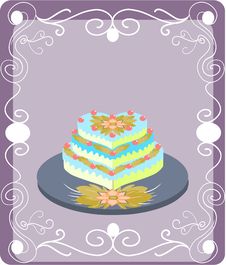 Greeting Card With Wedding Cake Royalty Free Stock Photo Greeting Card With Wedding Cake Royalty Free Stock Photo