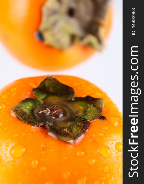 Two Persimmon Removed Close Up