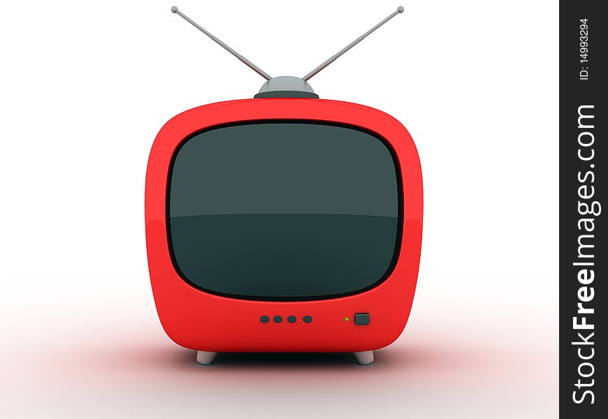 Symbol TV on a white background (3d). Symbol TV on a white background (3d)