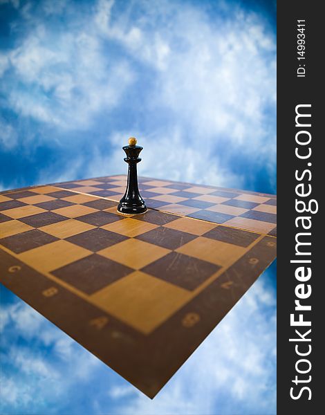 Picture of the chessmen on a chessboard