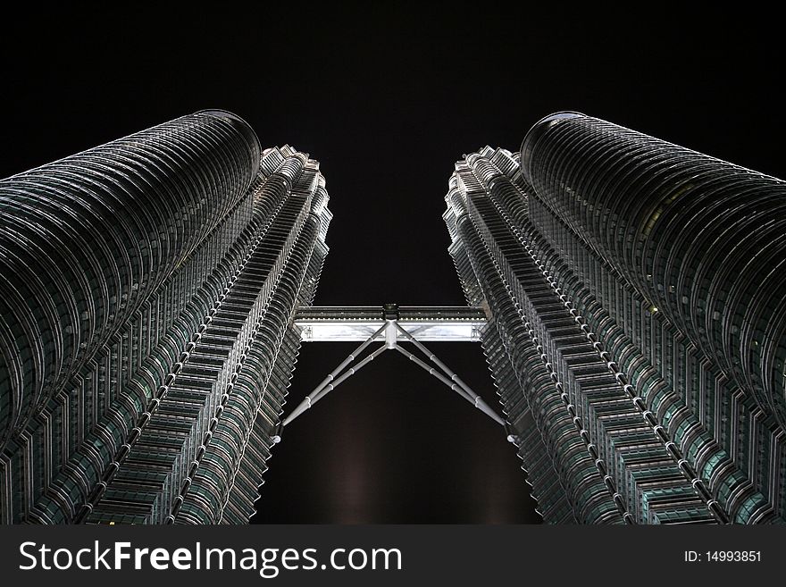 Petronas Towers In Nighttime