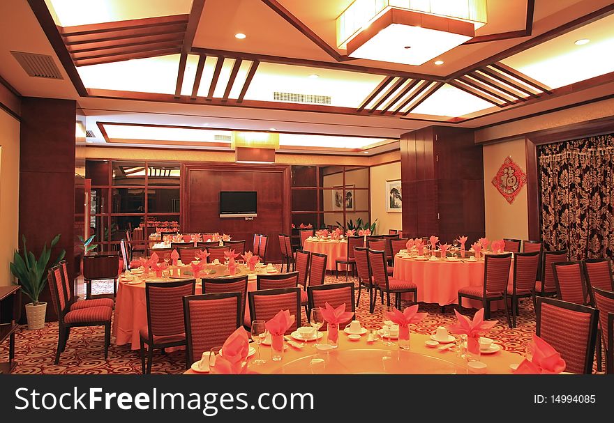 A luxury chinese banqueting hall