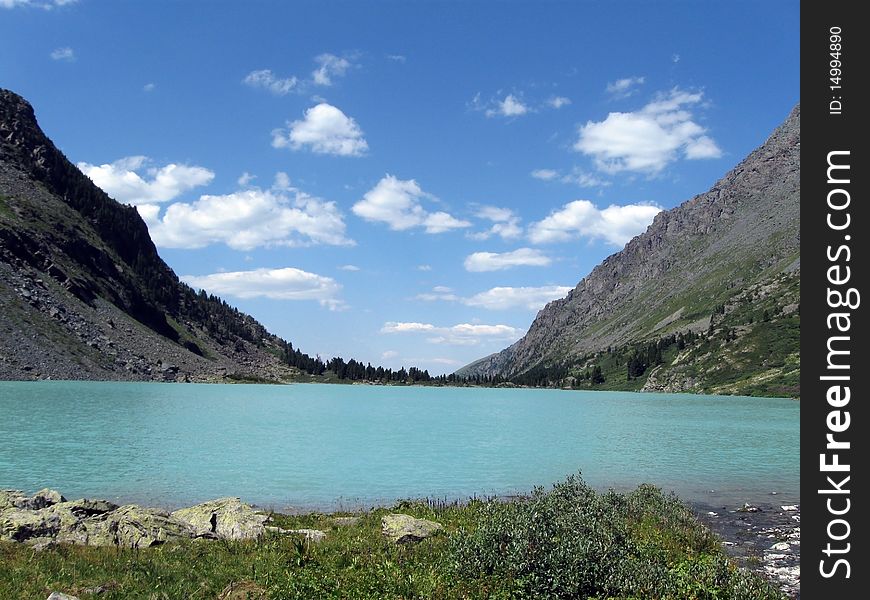 Lake And Mountain Altay