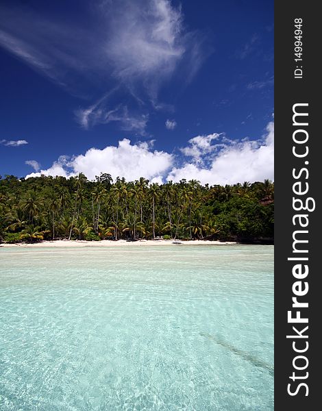 Beautiful beach on the Togean Islands in Indonesia
