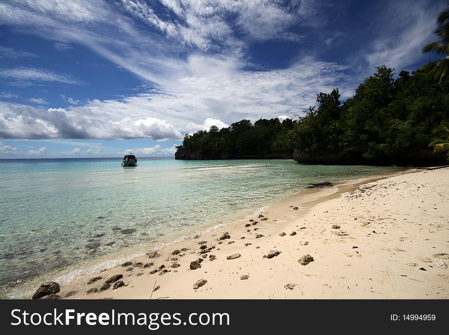 Beautiful beach on the Togean Islands in Indonesia