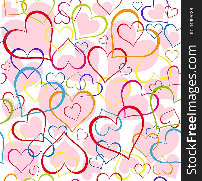 Hearts background. Seamless. Suits well for wallpapers and Valentine cards.