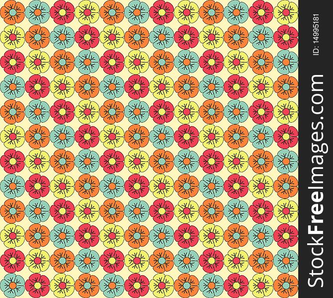 Colorful seamless flower background pattern. Colorful seamless flower background pattern