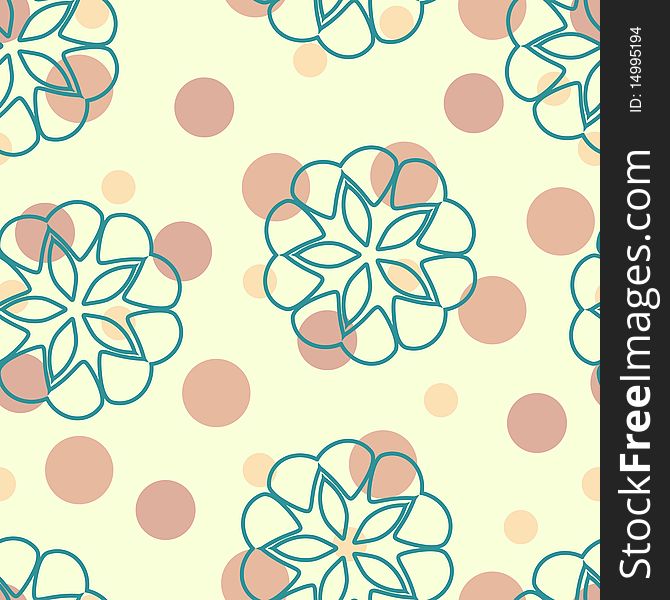 Stylized flowers on dotted background. Stylized flowers on dotted background