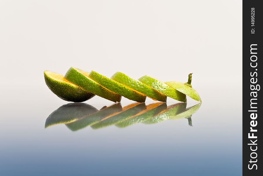 Staggered Slices of Key Limes. Staggered Slices of Key Limes