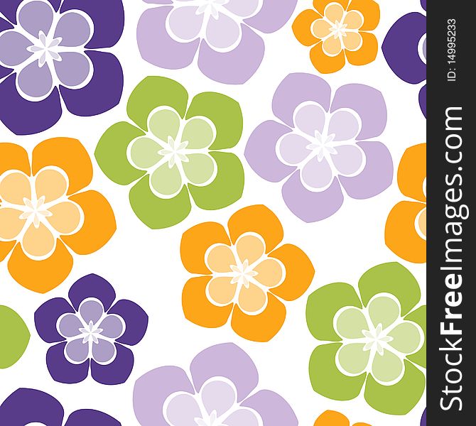 Colorful spring flowers seamless background pattern