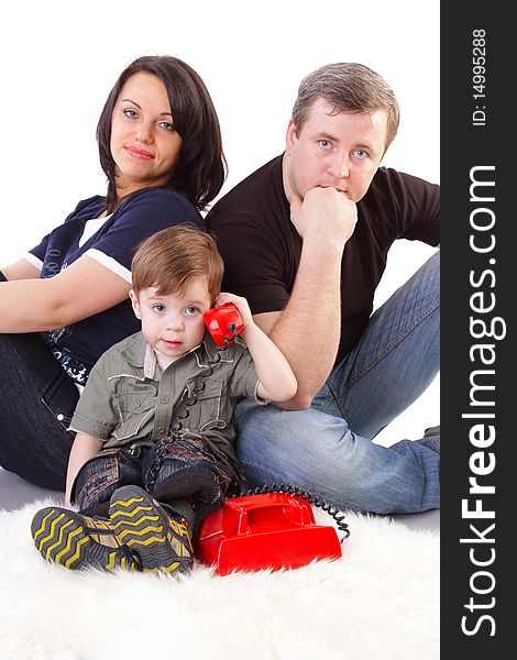 Happiness Family On The White Background