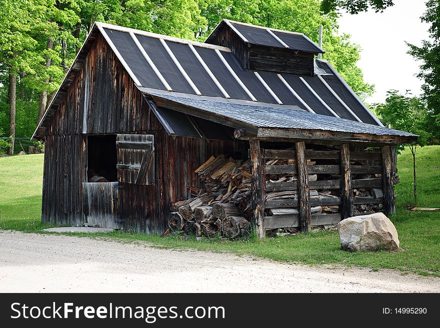 An old sugarshack used in the making of maple syrup