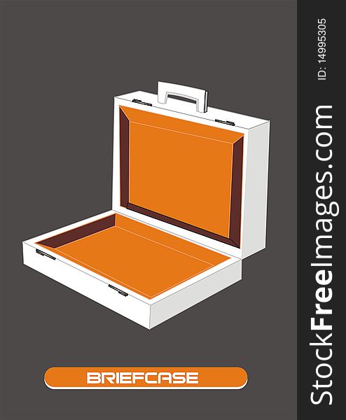 Briefcase illustration over grey background.