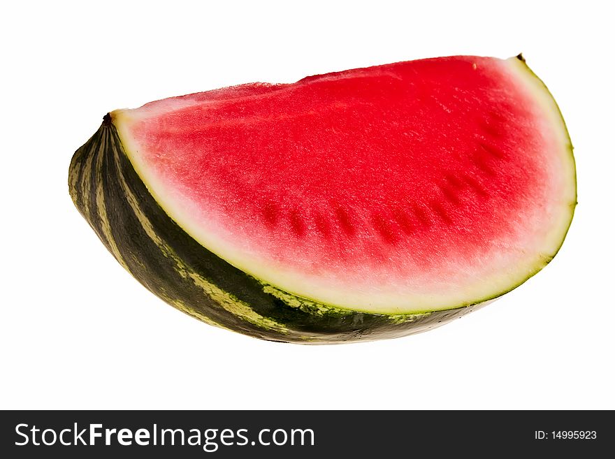 Fresh watermelon section isolated over white background. Fresh watermelon section isolated over white background.