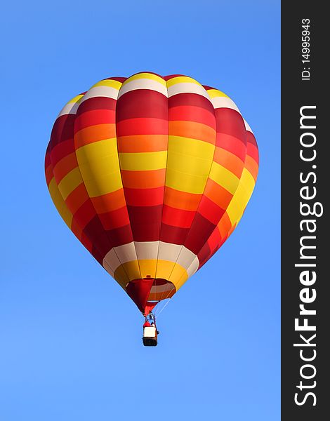 Colorful hot air balloon up in the sky