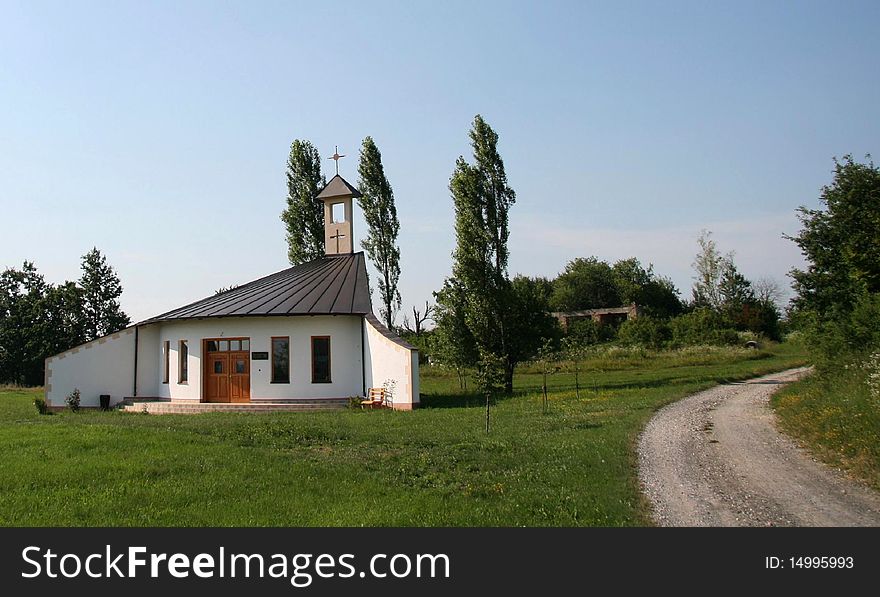 Small Modern Church Beside Road