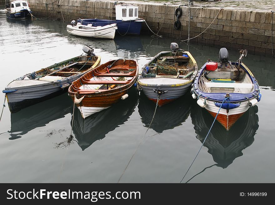 Group of small fishing boats