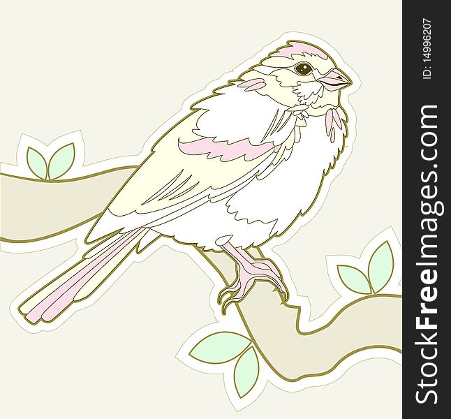 Vector bird line art - light background. Vector bird line art - light background