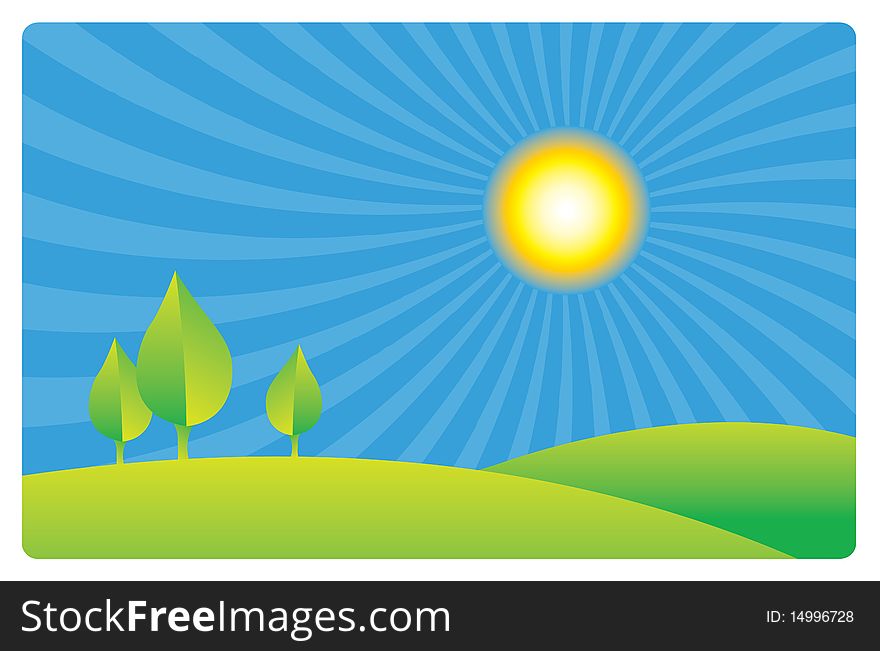 Vector Spring Landscape, Illustration scene. Vector Spring Landscape, Illustration scene