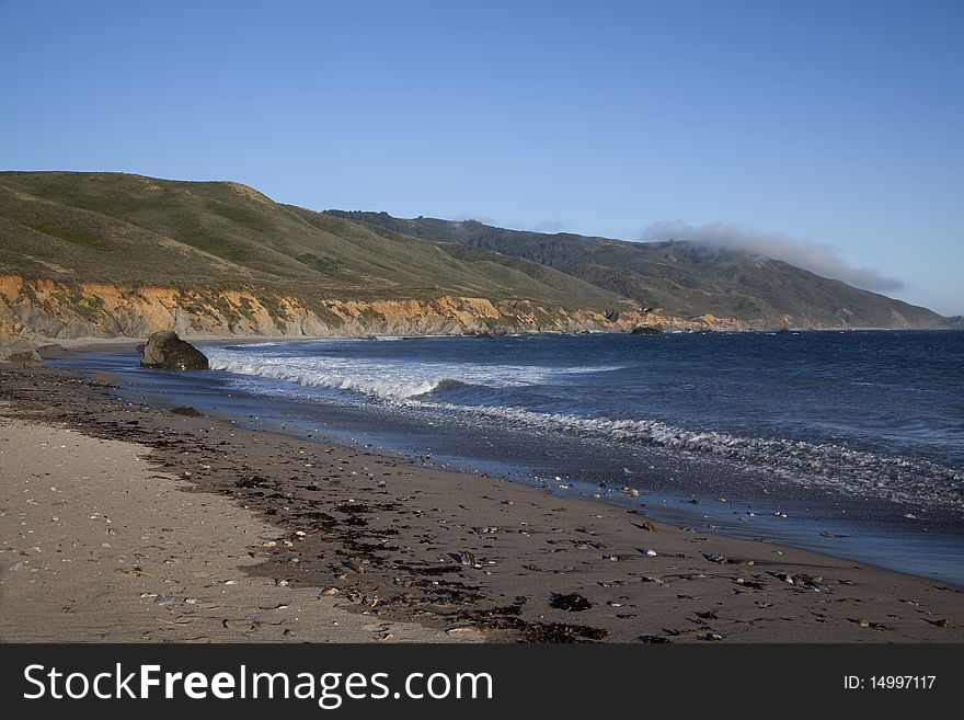 View of the beach and coastline of Andrew Molera State Park in Big Sur California. View of the beach and coastline of Andrew Molera State Park in Big Sur California