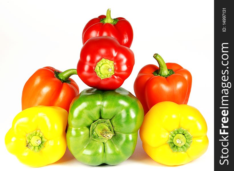 Isolated colorful pepper on white background. Isolated colorful pepper on white background