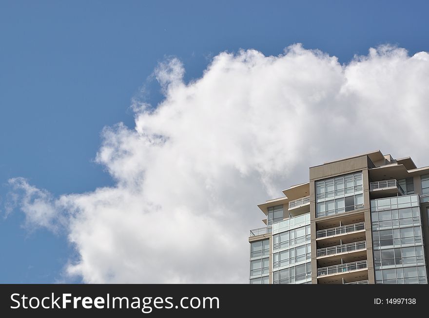 Beautiful apartment building with blue sky. Beautiful apartment building with blue sky