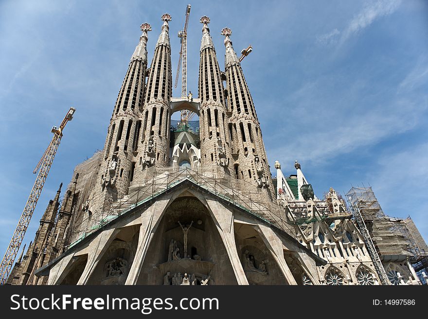 Sagrada Familia by Antoni Gaudi in Barcelona, Spain