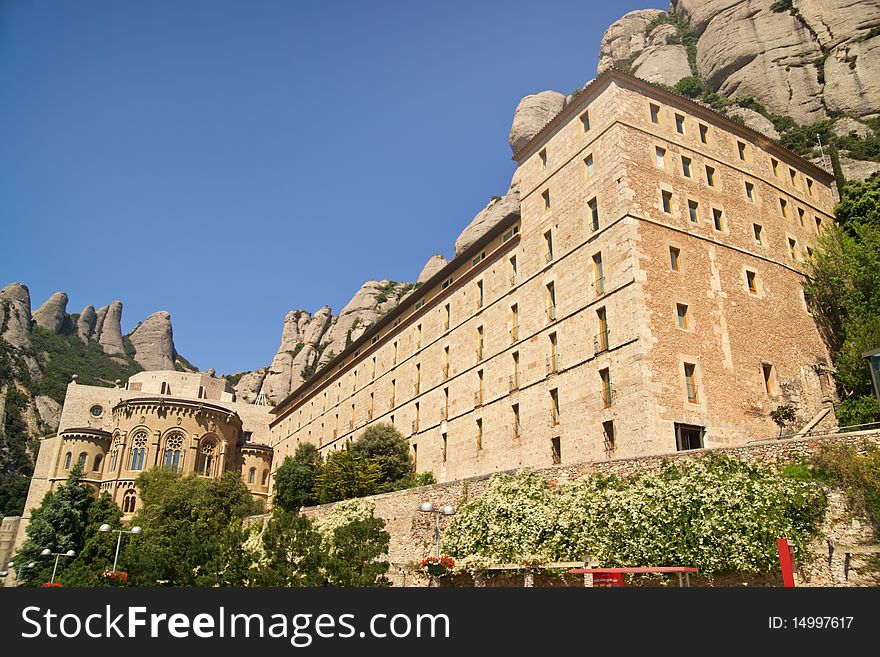 Monastery Montserrat, Spain, against a fascinating mountain background